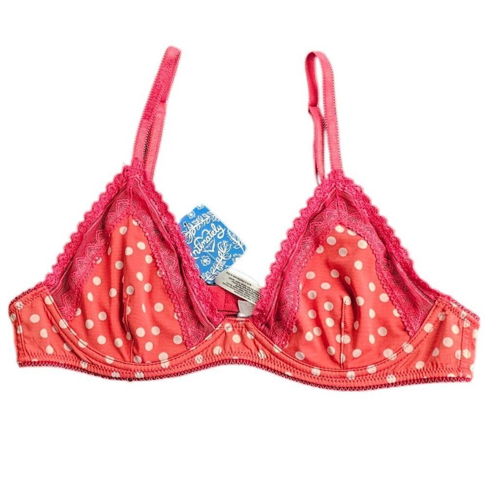 Free People Intimately Free Polka Dot Underwire Bra, Unpadded, Size 36B